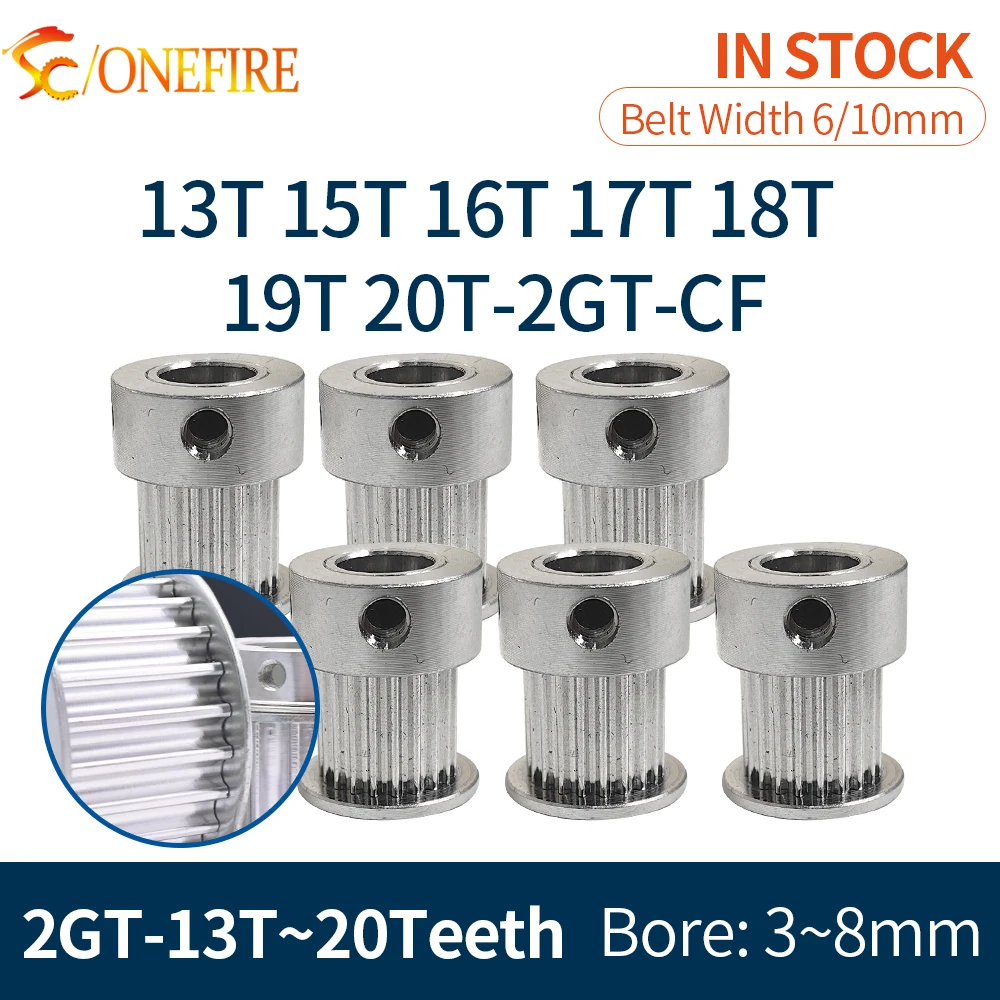 2GT 2M 13T 15T 16T 17T 18T 19T 20Teeth Timing Pulley Bore 3.175/4/5/6/6.35/8mm Belt Width 6/10mm GT2  Wheel Synchronous GT2