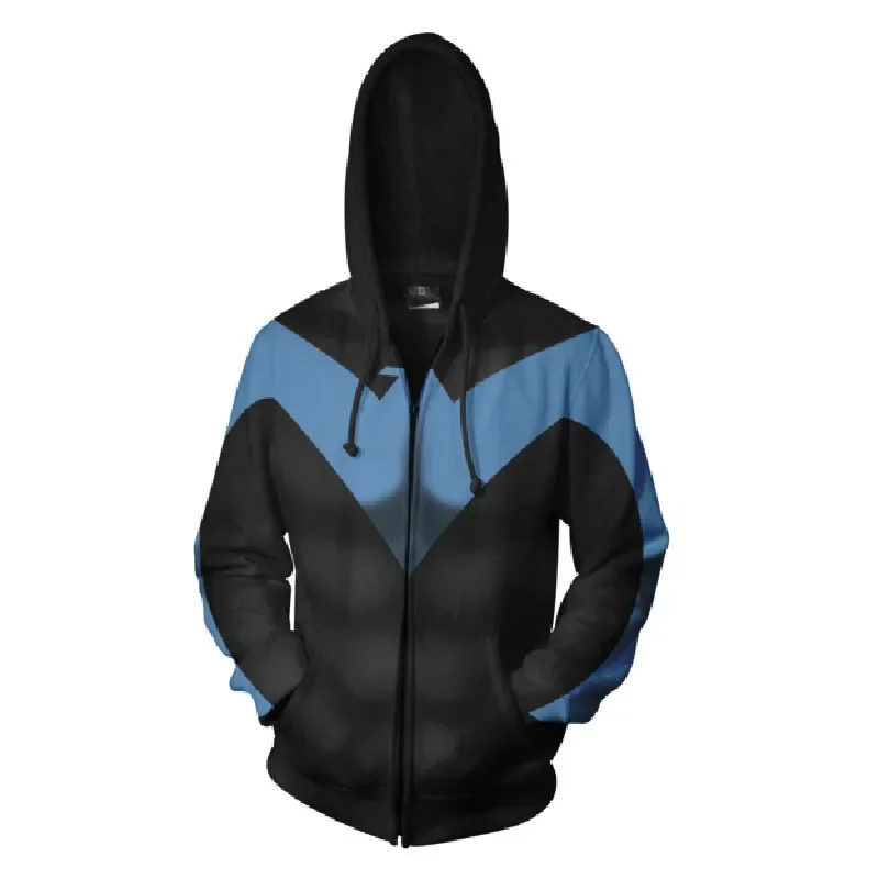 2024 Dick Grayson Robin Cosplay Costume Nightwing Hoodie Sweatshirt Jacket Hoodie Cosplay Tops Men Women Sportswear Streetwear