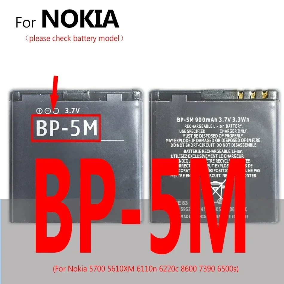 Battery BL-4B BL-4C BL-4CT BL-4D BL-4U BL-4UL BL-5B BL-5C BL-5CA BL-5CB BL-5CT BP-5Z BL-5J BLC-2 BP-4L BP-5M BP-6M For Nokia