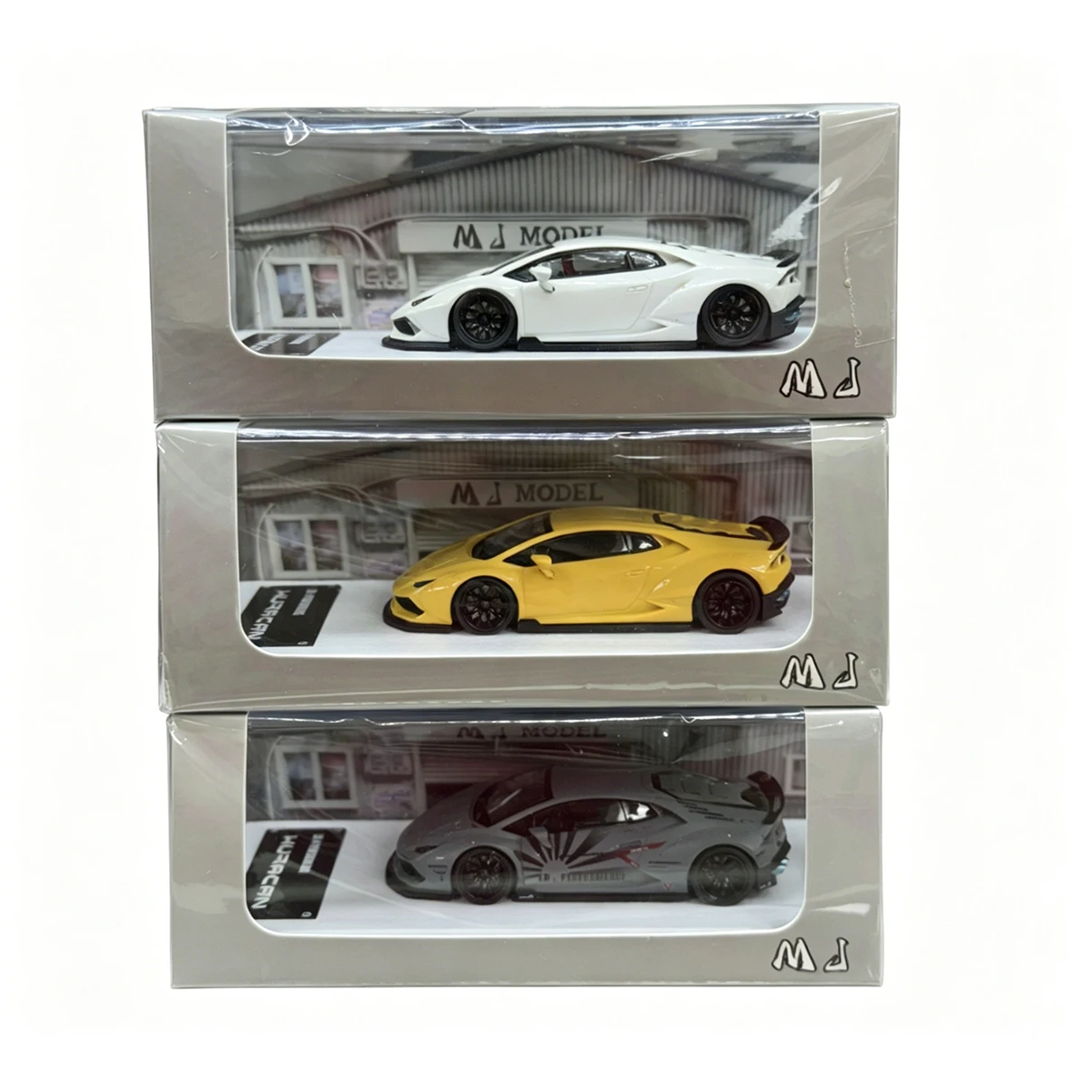 MJ Model 1:64 Lamborghini Huracan STO Resin Model Car Collection (3 Variants: Rising Sun Matte Grey/Yellow/White) In Stock