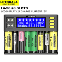 LiitoKala Lii-S8 Lii-S12 Battery Charger for 18650 3.7V Li-ion NiMH 1.2V 9V Li-FePO4 3.2V IMR 3.8V 26650 21700 26700 AA AAA