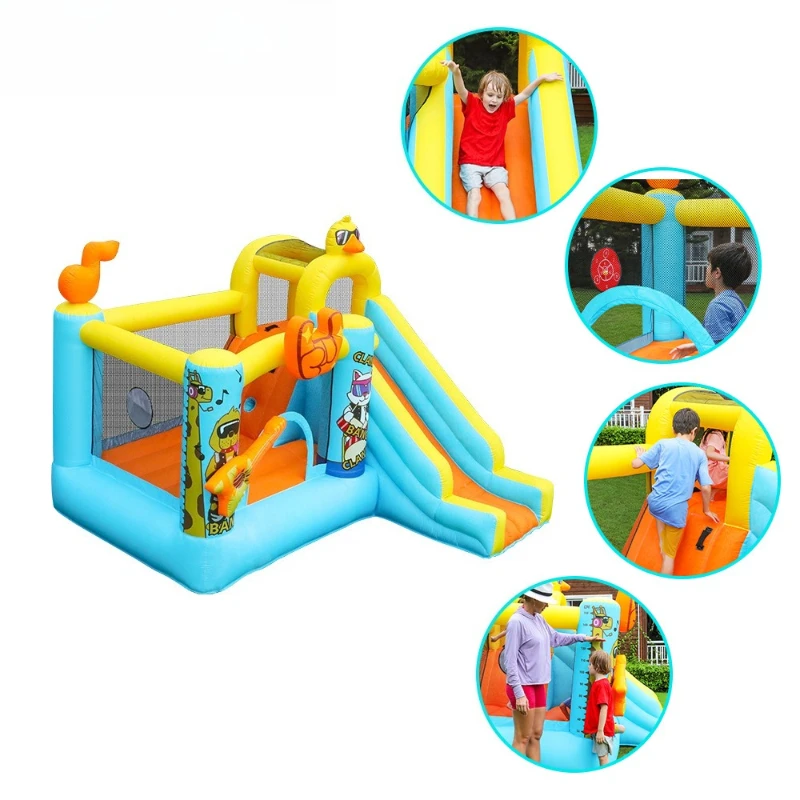 

Small household inflatable castle inflatable slide, little yellow duck inflatable castle theme castle theme slide
