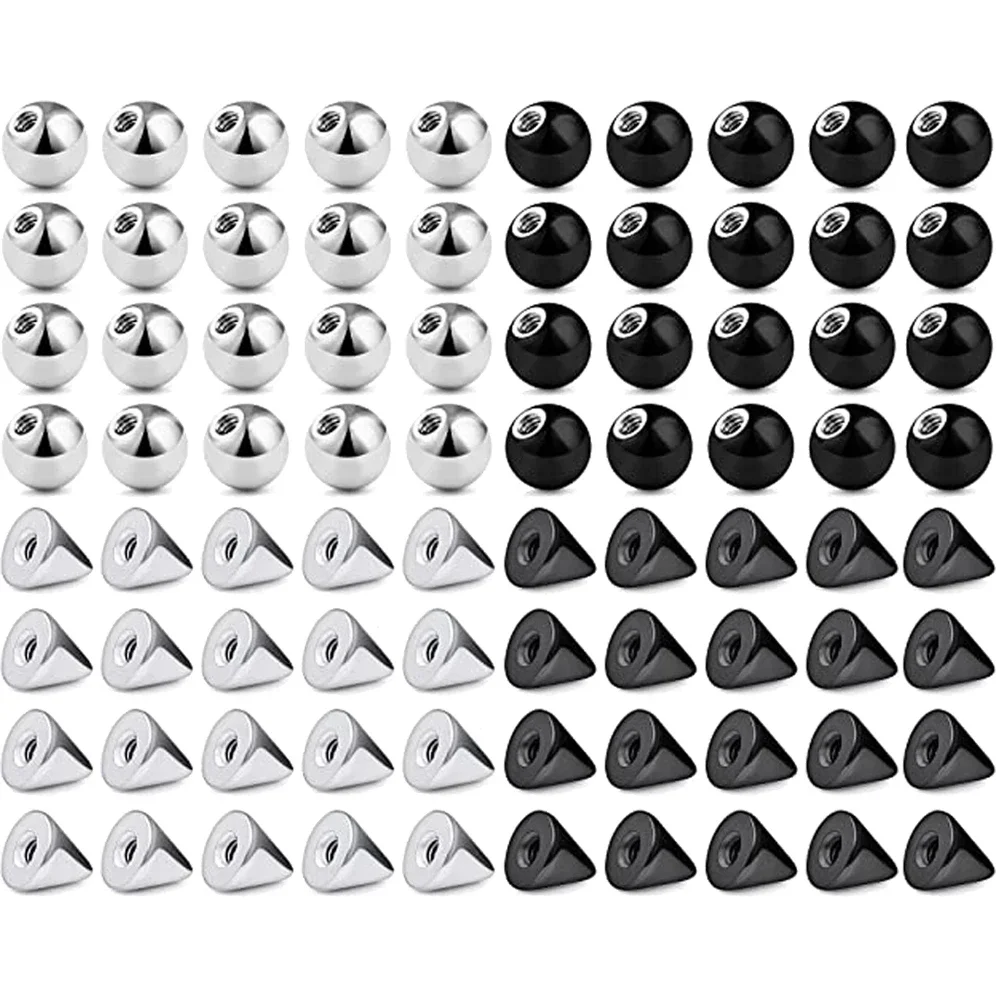 20/80 Pc Externally Threaded Piercing Balls Stainless Steel Replacement Balls Piercing Parts Lip Tragus Helix Body Jewelry Gift