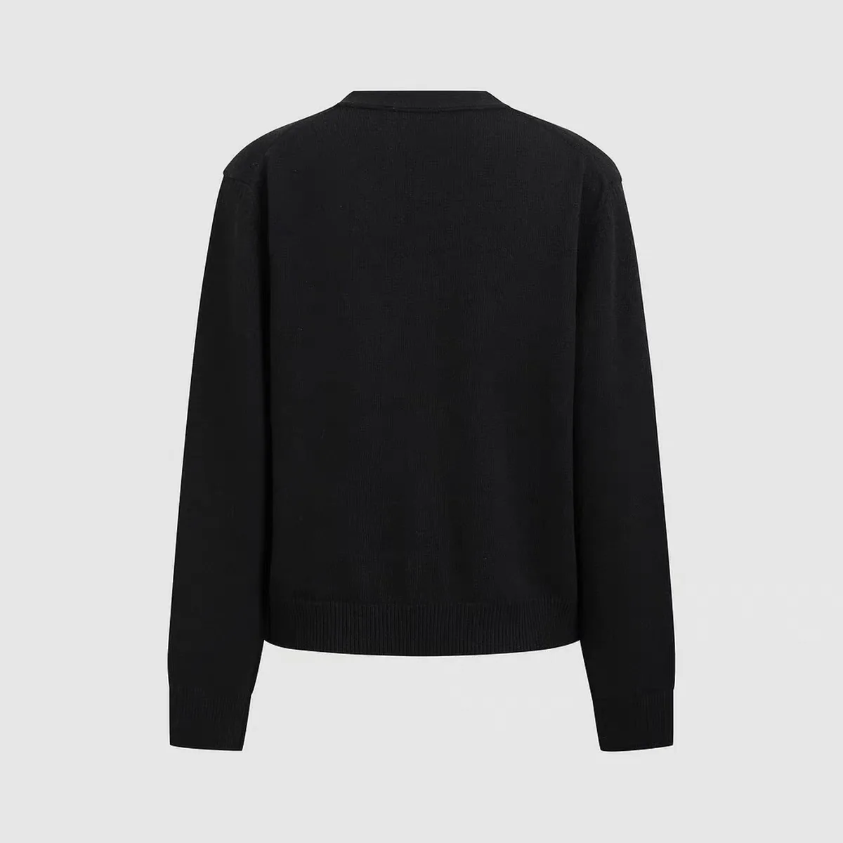 Lemon Cheese LUC26 Autumn Fashion V-neck Color Block Soft Knitted Small Shirt Wooden  Ear Casual Commute Style Long Sleeve