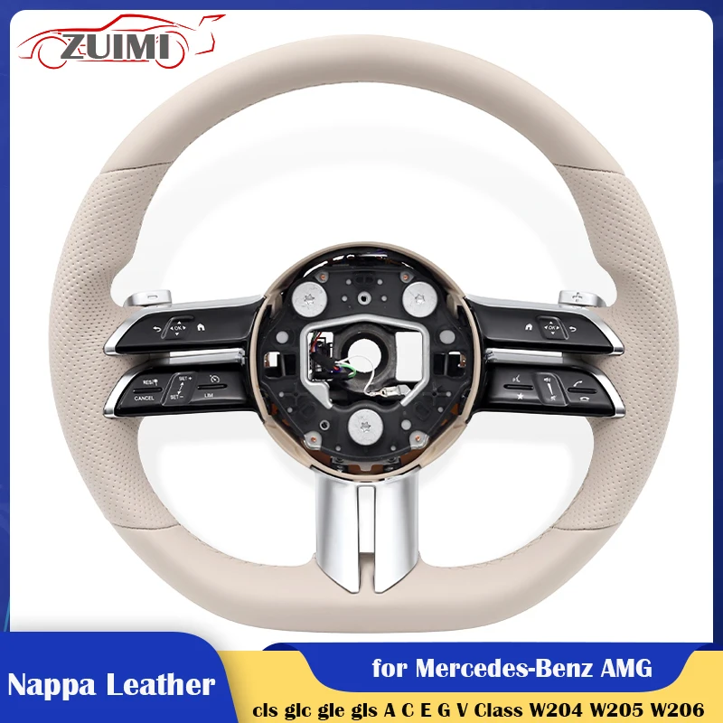 

Beige Car Steering Wheel for Mercedes-Benz A B C E S G V cls glc gle gls W204 W205 W206 W212 W213 W217 W221 W222 W223 C63 E63