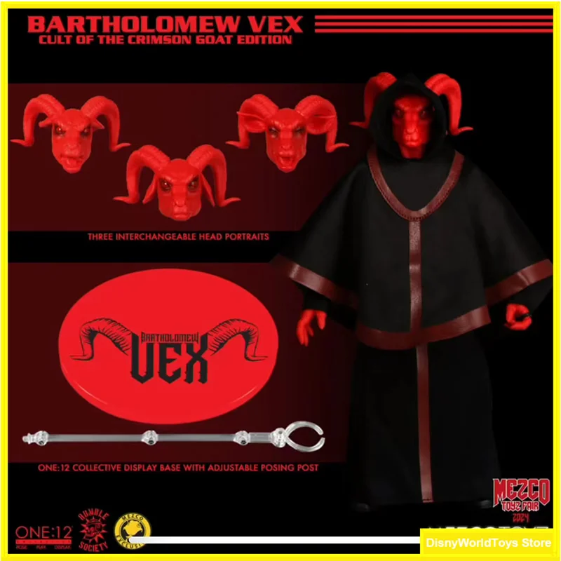 100% Original MEZCO TOYZ Bartholomew Vex Cult The Crimson Goat Edition In Stock Anime Action Collection Figures Model Toys