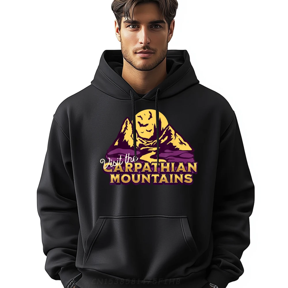 

Funny Visit The Carpathian Mountains Vampire Hoodies Gift Idea Cute Outdoor Round Neck Long Sleeve Printed Sweatshirt