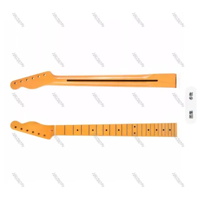Matte Yellowish 22-Fret ST Electric Guitar Neck with Rosewood Fingerboard Back Midline Guitar Components