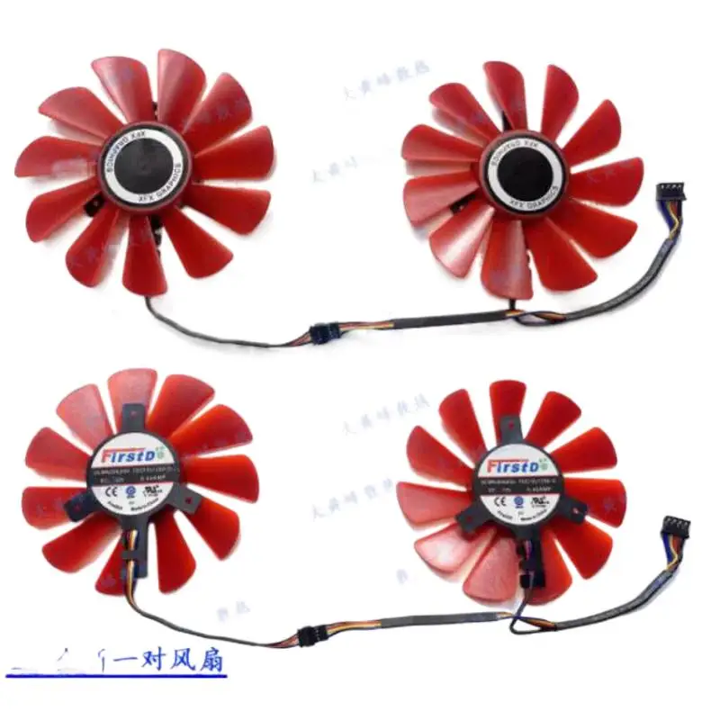 1 Grafikkartenlüfter mit Gehäuse für XFX RX580 570 2048SP 4 GB Zubehör