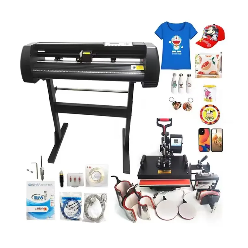 آلة قطع الراسمة الفينيل 720 مم 25 بوصة وآلة طباعة التي شيرت 8 في 1 آلة الضغط الحراري #2
