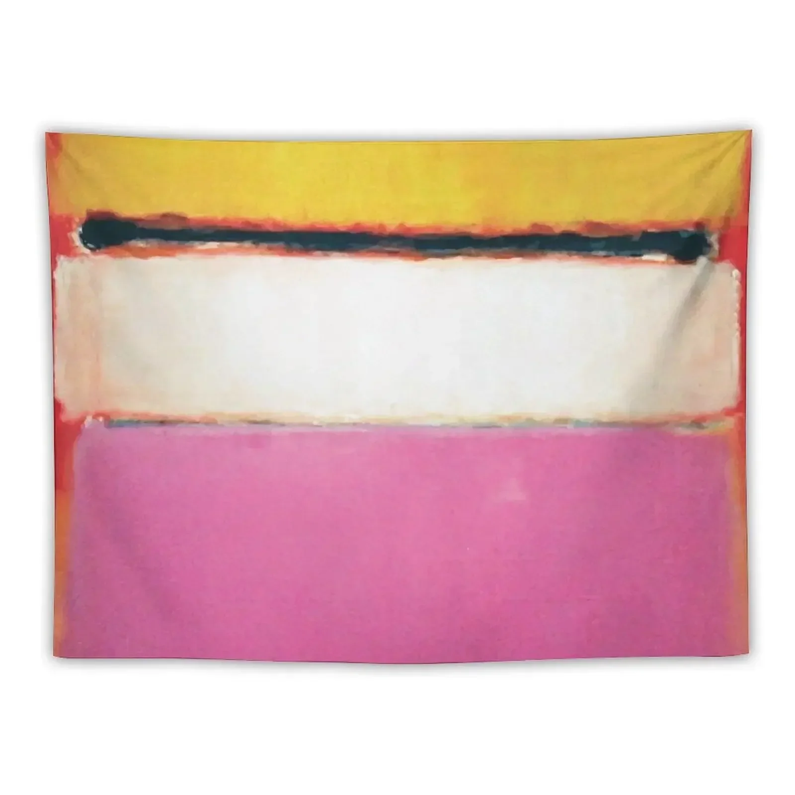 Mark Rothko | White Center (Yellow, Pink and Lavender on Rose) Tapestry Wall Deco Bedroom Deco Outdoor Decor Tapestry