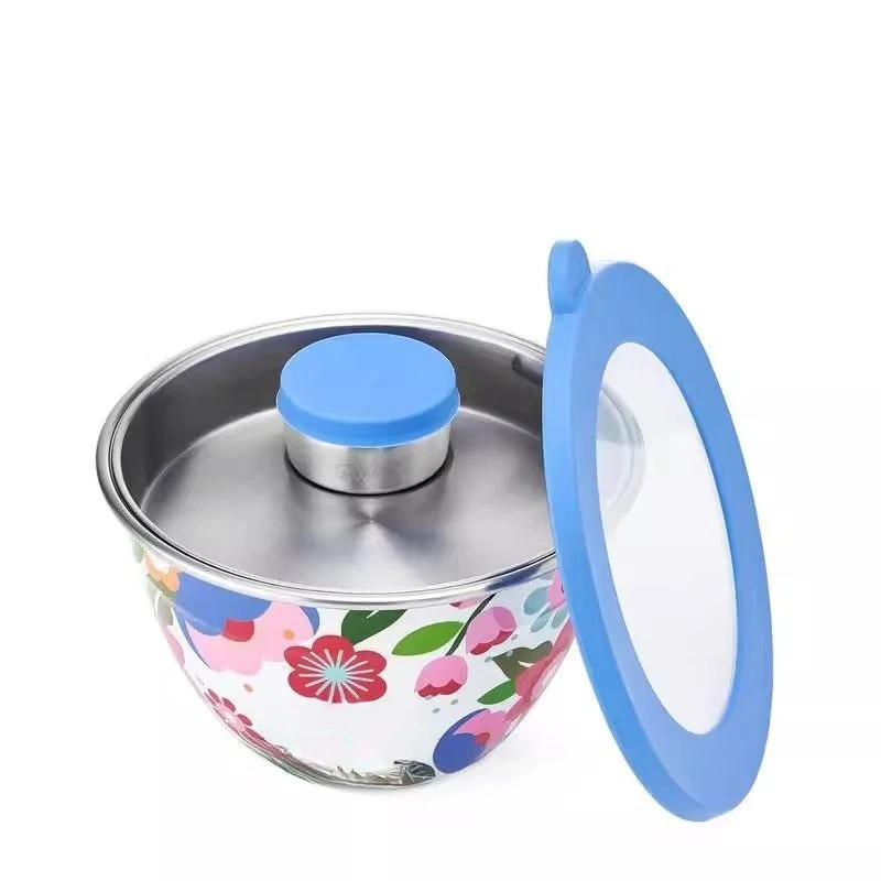 

Fruit salad bowl premium sense, cooking basin home mixed vegetables, stainless steel lunch box, set with lid