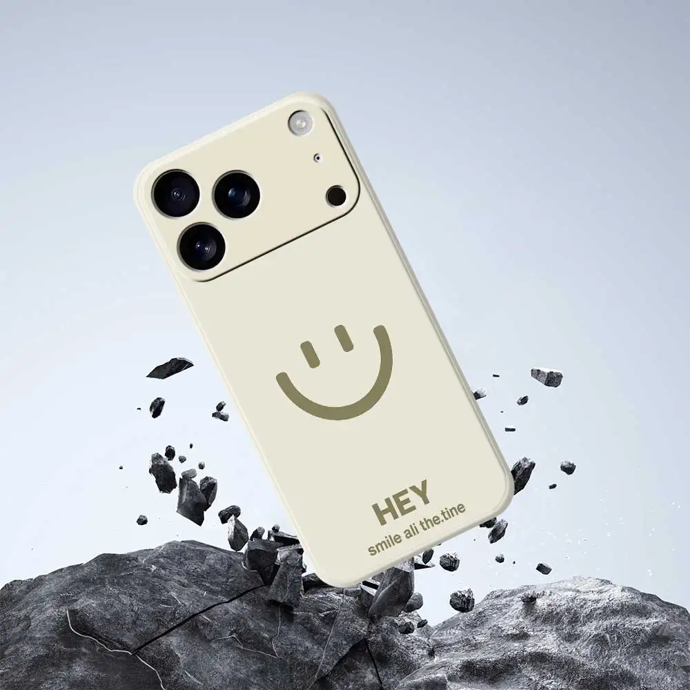 Super Curing Smiley Face Phone Case For iPhone 17 Pro Max 17 Air 16 15 14 Plus 13 12 11 Pro Max XS Max 16E Silicone Soft Cover