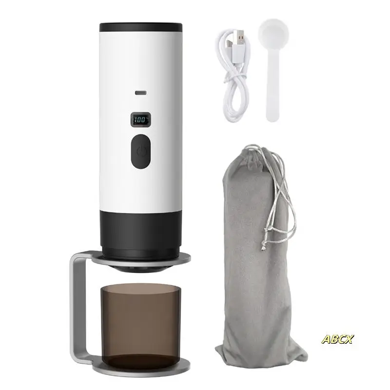 

Portable Coffee Maker Electric Self-Heating 2-In-1 Machine For Travel, Car & Hiking - Fast Brew Anywhere