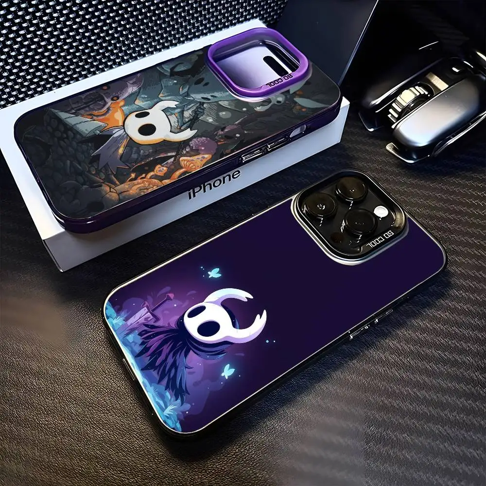 

Hollow Knight Cartoon Phone Case For iPhone 16,15,14,13,12,11,Mini,Pro,MAX Black Matte Shockproof Cover