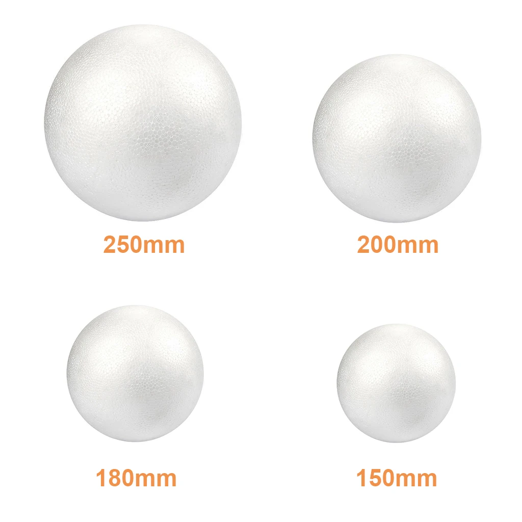 9/15/18/20/25CM Polystyrene Foam Ball Round White Styrofoam Craft Balls for DIY New Year Gifts Christmas Party Decoration