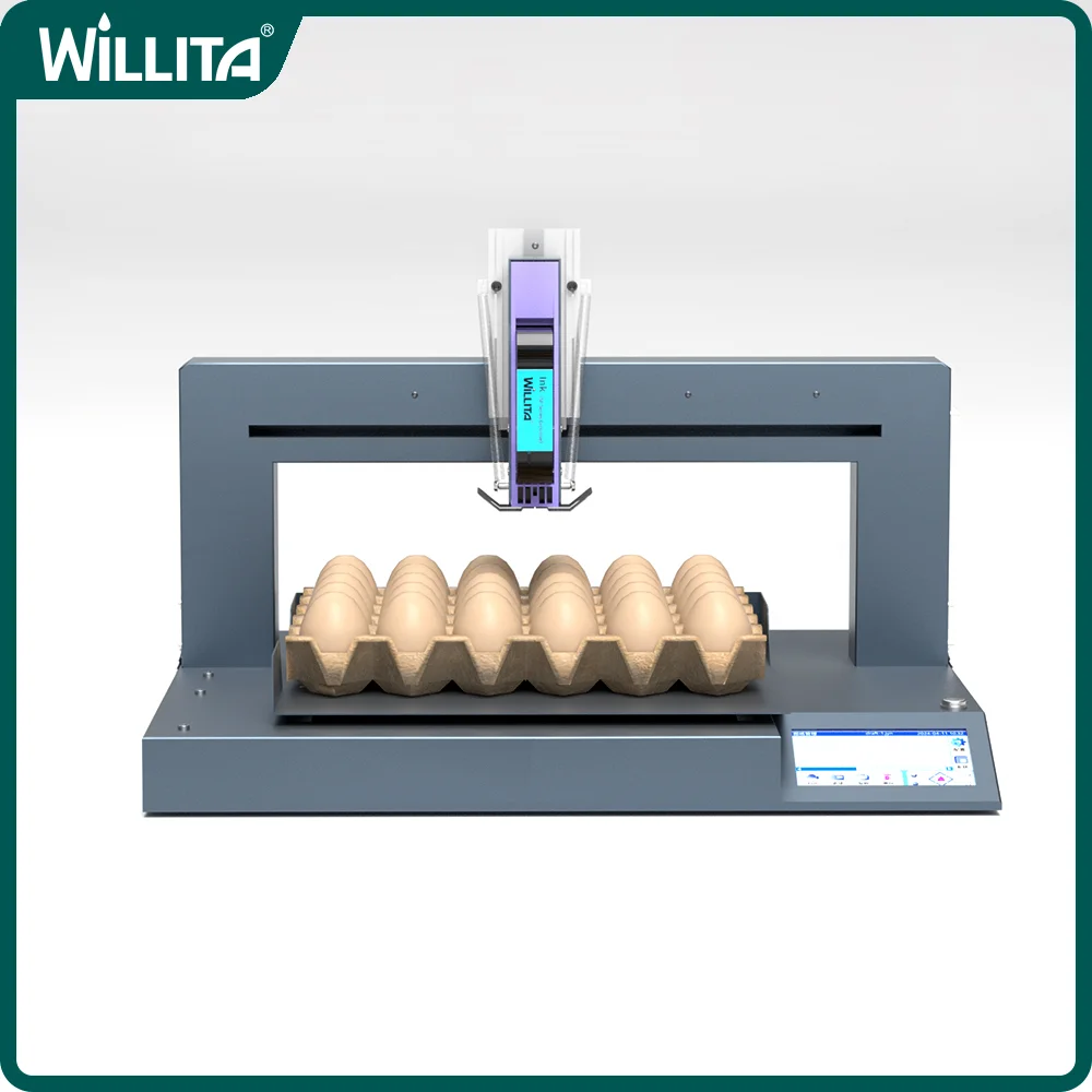 

WLD-E2 Continuou Inkjet Egg Marking Machine Screen Model Expiry Date/Batch/Logo Printer for Eggshells Poultry Farm Food Industry