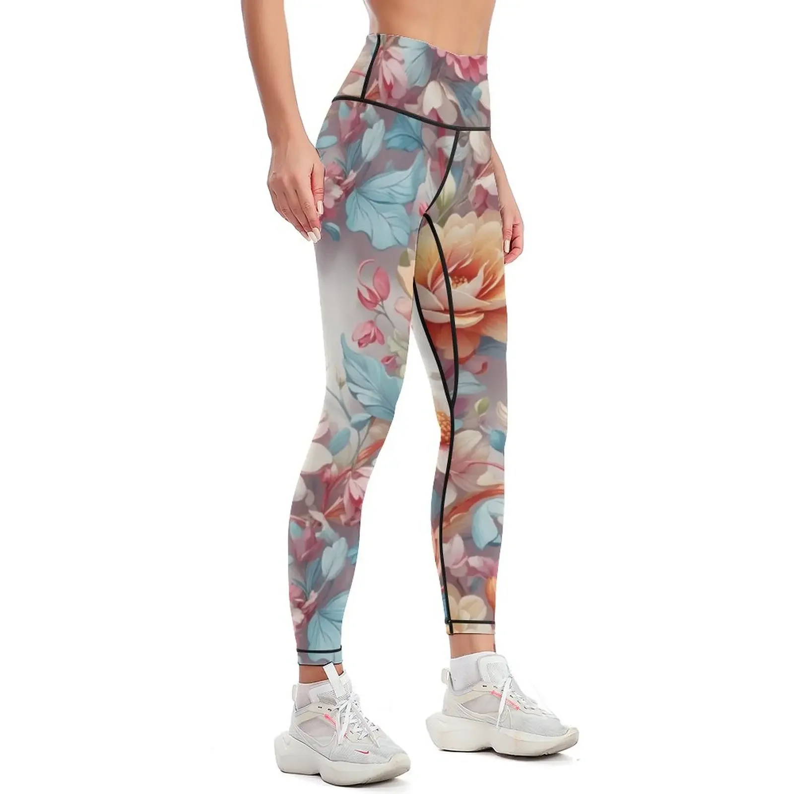 Blossoms in Full Bloom Leggings sports for push up legging push up workout shorts for girls Womens Leggings