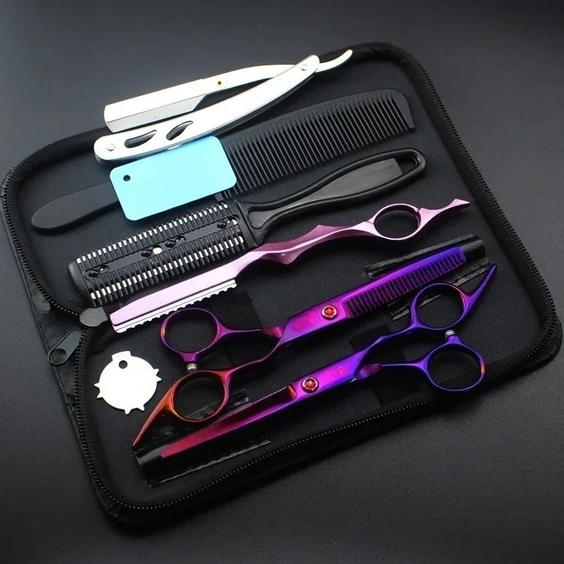 Purple Diamond Japanese Hair Scissors Cheap Hairdressing Scissors  Shears Hairdresser Shaver Haircut  Scissors