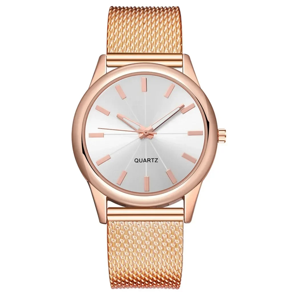 Moda bayan izle altın siyah saat paslanmaz çelik tel örgü bayanlar Quartz saat lüks Montre Femme kol saatleri Relogio Feminino