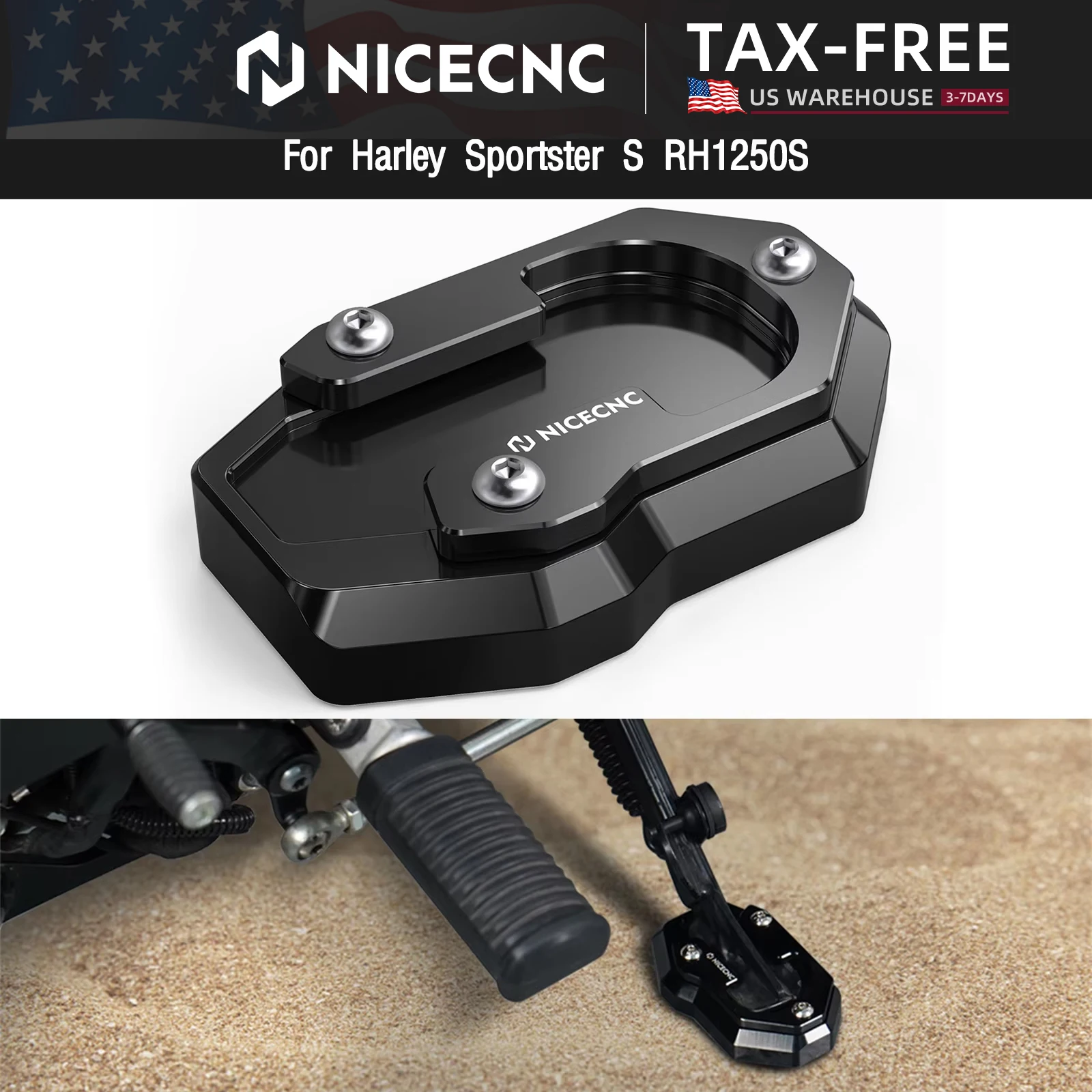 

Для Harley Sportster S RH1250S 2021-2024 подставка для боковой подставки, удлинитель RH 1250 S RH1250 S RH 1250S 2021 2022 2023 2024