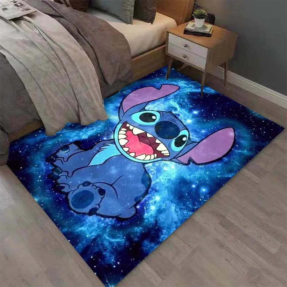 MINISO ديزني النجوم غرزة أنيمي منطقة السجاد السجاد غرف المعيشة المنزلي الأطفال غرفة نوم الاطفال أريكة ممسحة الطابق عدم الانزلاق الحصير