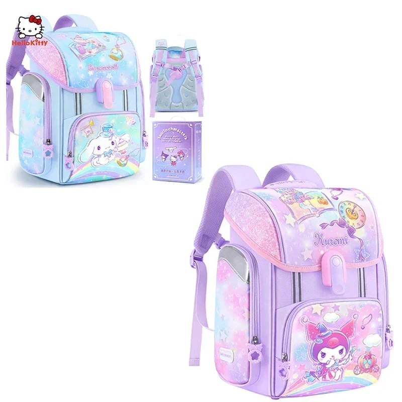 Miniso Cinnamoroll Kuromi Schoolgirls Lightweight Schoolbag Students Grade1-3 Protect Spine Backpack Pupil School Bag Girls Gift