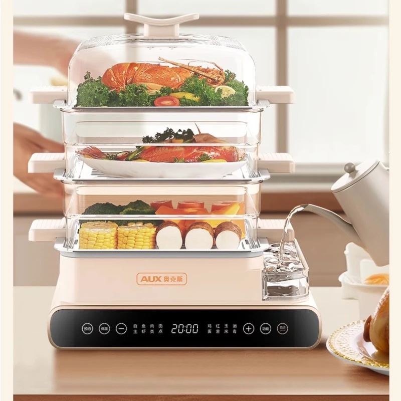 Electric Steamer Multi-Functional Integrated Household Three-Layer Stainless Steel Large Capacity Box Breakfast Machine Timing