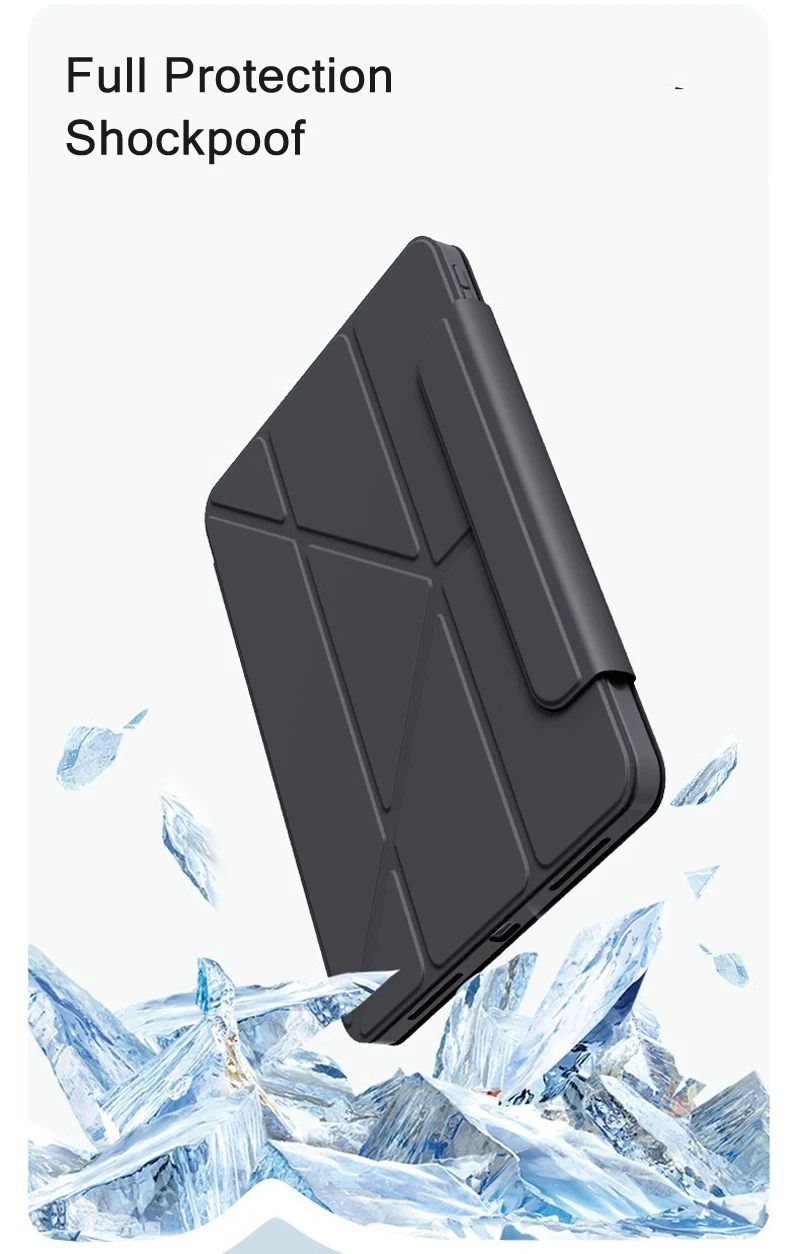 3+Y Fold Leather Stand Case For Xiaomi MI Pad 8 7 6 5 Pro for Redmi K Pad 2 9.7 8.8 SE 8.7 inch Tablet Case Soft Silicone Cover view 4