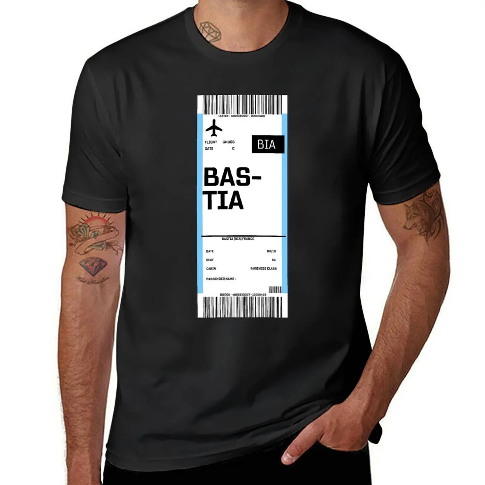 Boarding pass for Bastia T-Shirt Blouse for a boy anime men clothings