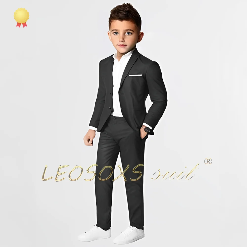 

Children's classic suit 2 piece suit, boys' formal suit with notch lapels, elegant and comfortable, slim fit, 2 buttons design