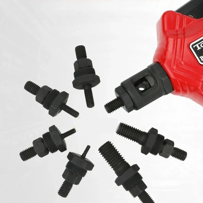 M3 M4 M6 M8 M10 M12 Mandrel Riveter Machine Threaded Mandrel Rivet Nut Adapter Pull Rod Riveter Riveting Heads Rivnut Tool