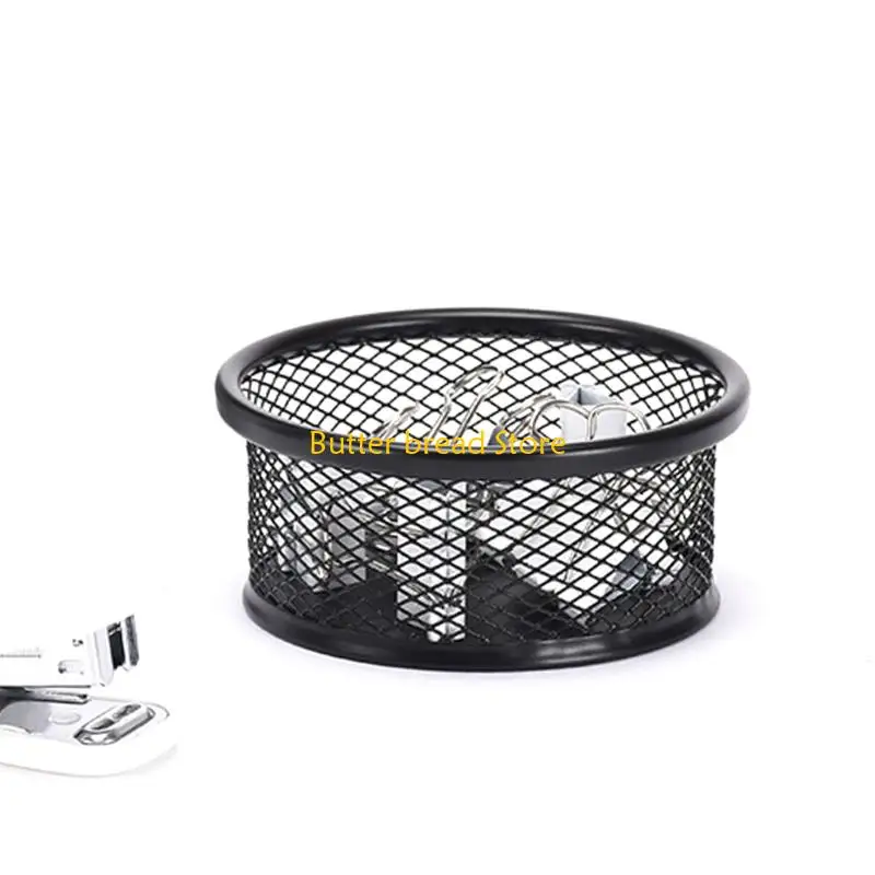W89C Round Desk Organizers For Small Office Supplies Open Top Design Nonslip Base
