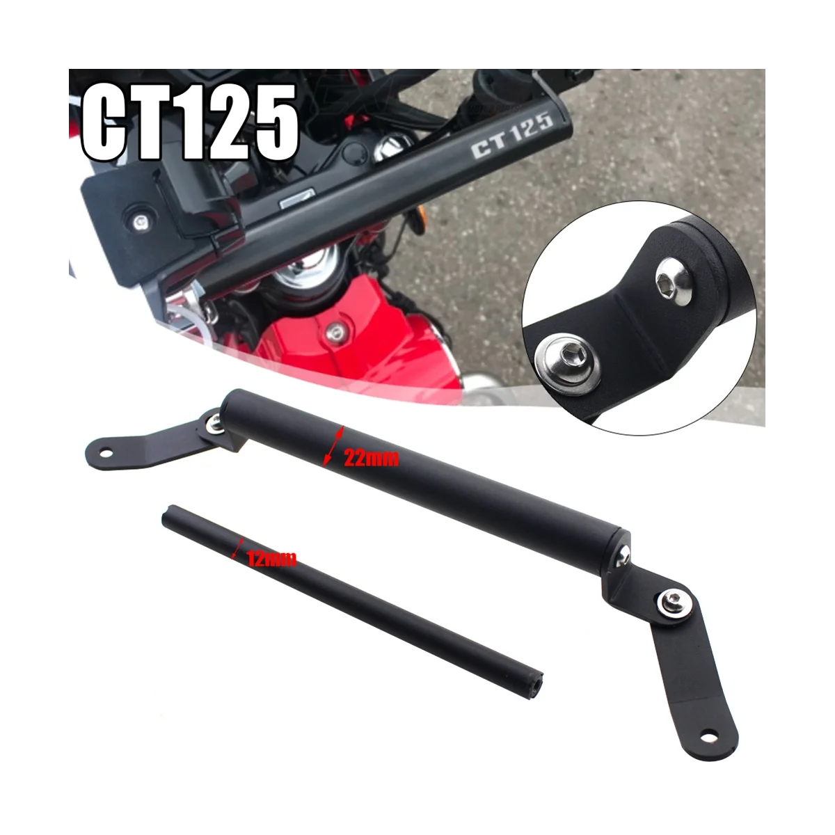 Motorcycle Extension Rod Handlebar Mobile Phone Navigation Fixed Bracket Faucet Balance Bar for Honda CT125