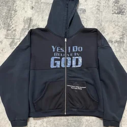 Oversize Enfants Riches Deprimes Hooded Hoodie Men Women High Quality ERD Believe In God Vintage Long Sleeve Pullover