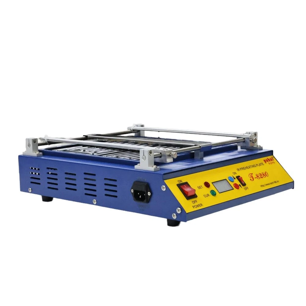 Estación de precalentamiento de PCB PUHUI T8280 1600W, área de calentamiento de 280x270 mm, control PID, 0-450 ℃   Ajustable, para componentes BGA/SMD
