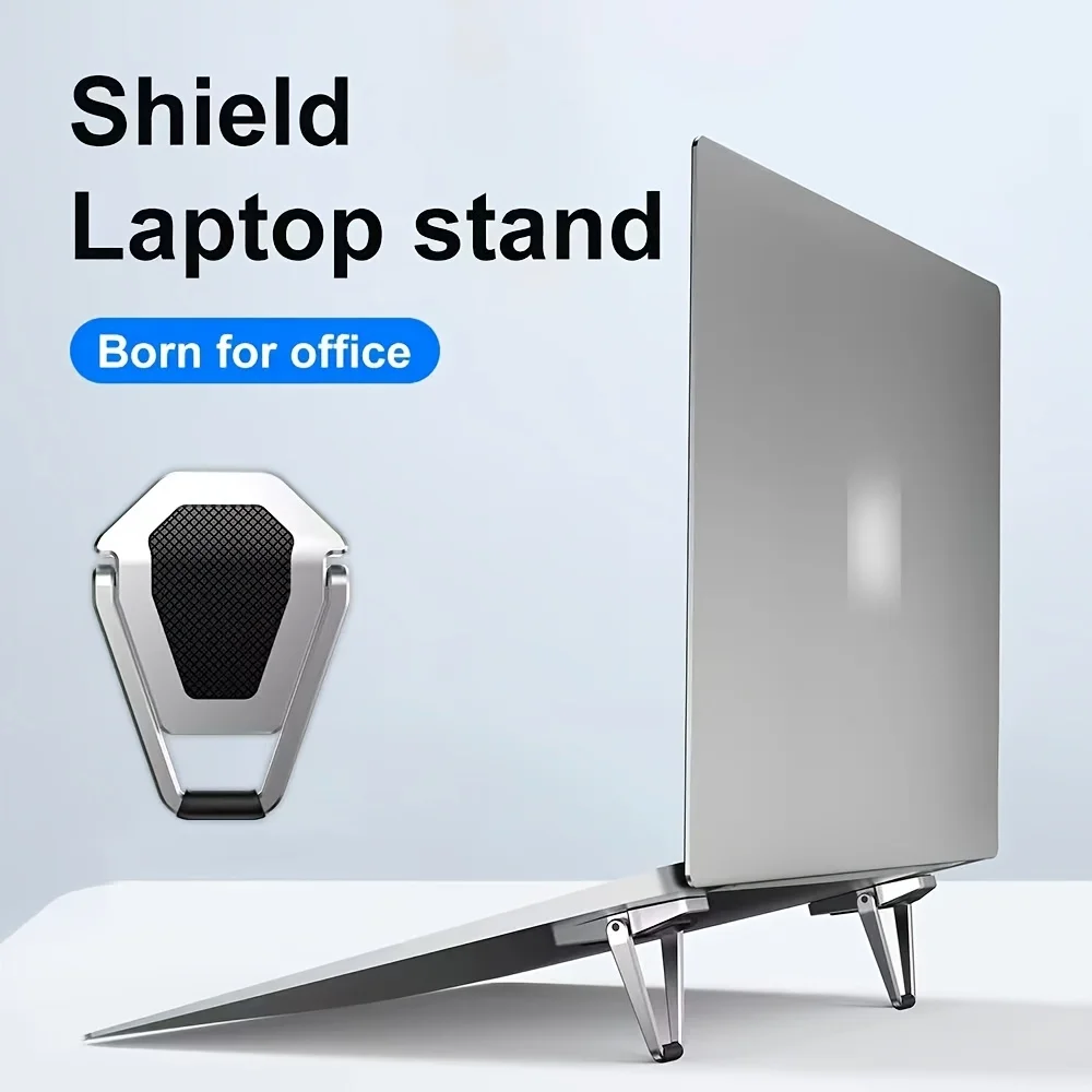 Portable Invisible Laptop Stand, Mini Aluminum Cooling Pad,Computer Keyboard Mount Kickstand, Ergonomic Lightweight Laptop Stand