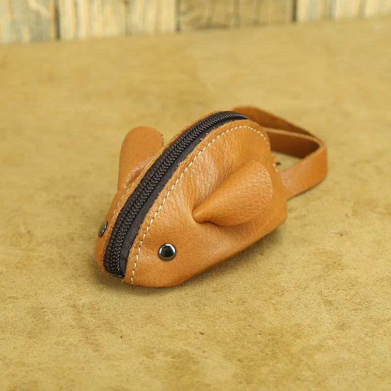 LD-Leisure style children's wallet, genuine leather coin purse, versatile cowhide, simple mouse key, broken silver bag