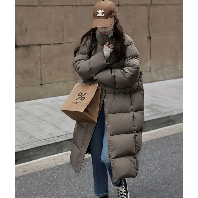 

Women Down Long Jacket Winter 90% White Duck Coat Warm Snow Wear Parkas Female Fashion Casual Outwear R500