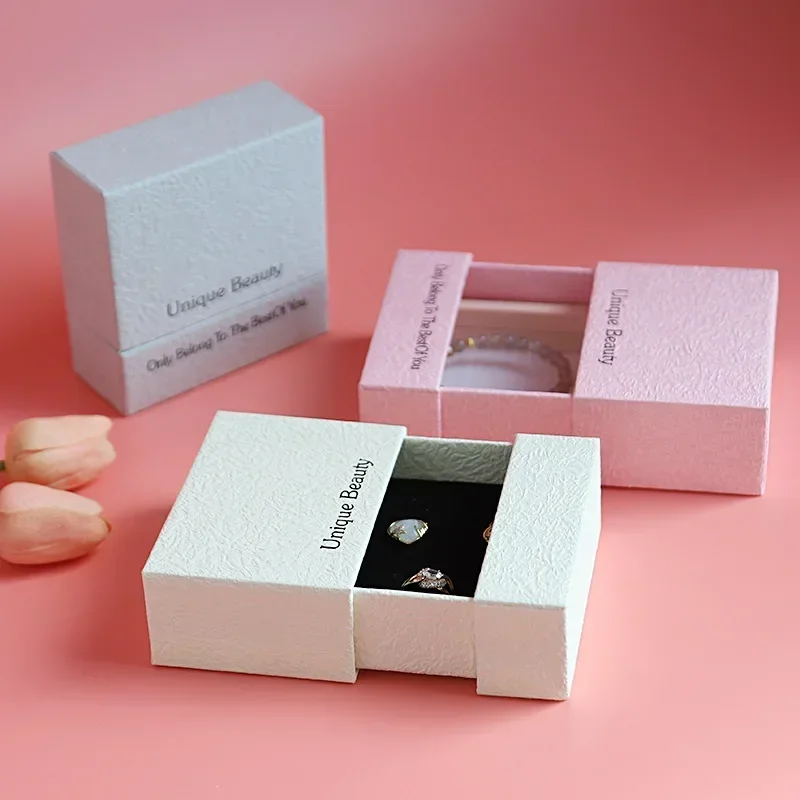 

Thick Paper Drawer Jewelry Box Ring Necklace Bracelets Earring Packaging Box Jewelry Display Case Gift Packaging Boxes
