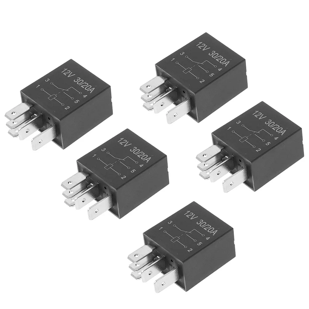 

5pcs 12V 30 Amp Relay Relay Automotive Relays 12V Waterproof 5 Pin SPDT Automotive Starter Switch Ignition Truck Boat Kit