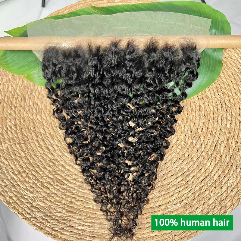 버마산 곱슬머리 5X5 투명 레이스 클로저, 100% 인모, 13x4 레이스 프론탈 스위스 레이스, 프리 플러킹 처리된 인비저블 멜트 스킨