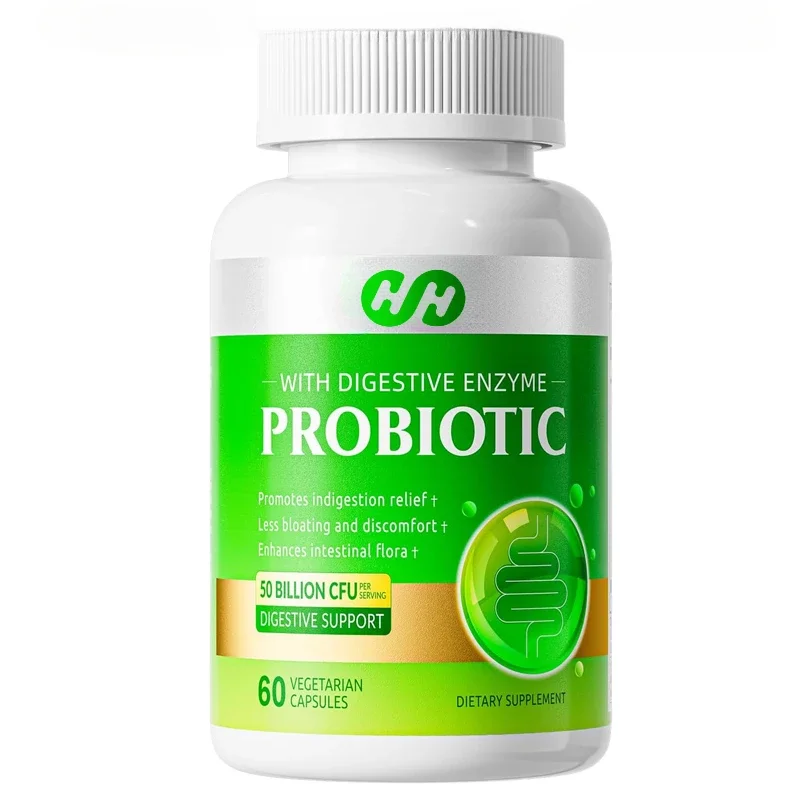

Probiotics with 50 Billion CFU of 18 Strains and 5 Digestive Enzymes Promote Intestinal Health, Immune Support Gas, and Bloating