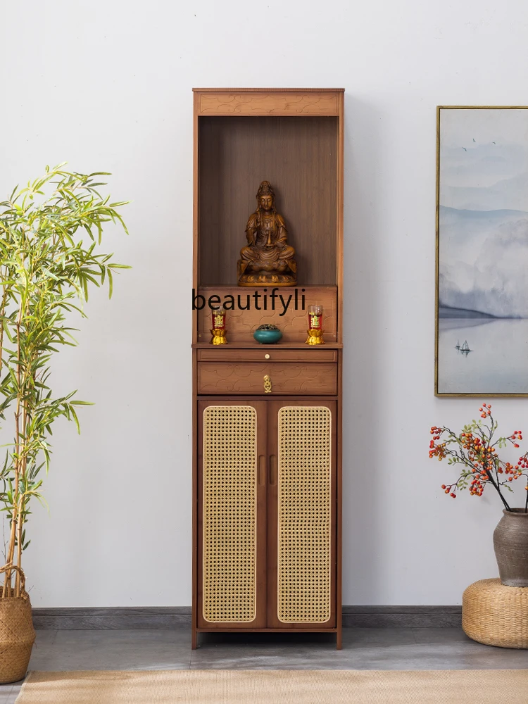 Shrine offering table Shrine new Chinese vertical cabinet Modern household incense case Gongtai Guanyin God of Wealth Buddha