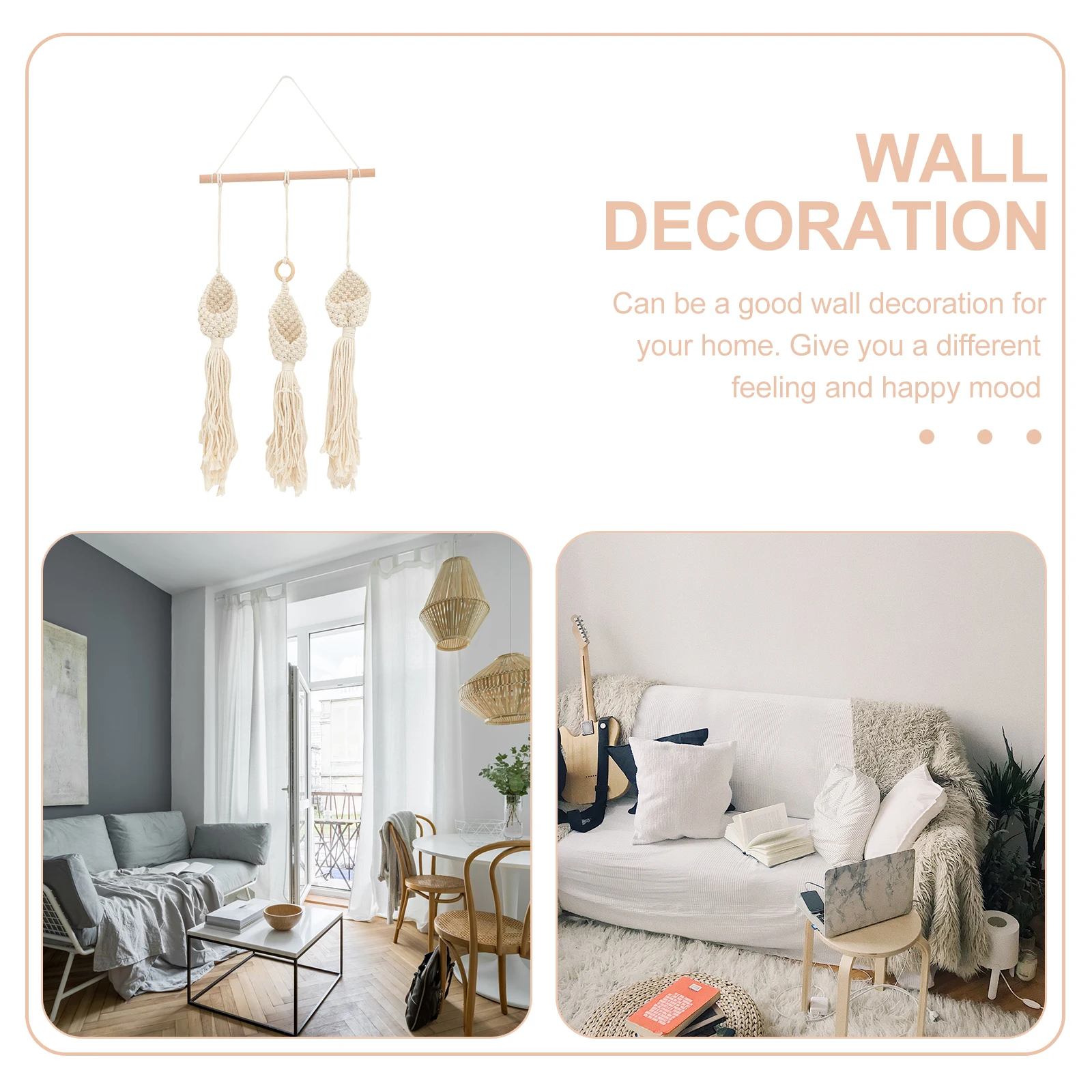 

Air Basket Plant Hanger Hanging Till Bohemian Decor Home Wall Pendant Cotton Rope Basket Durable Sturdy