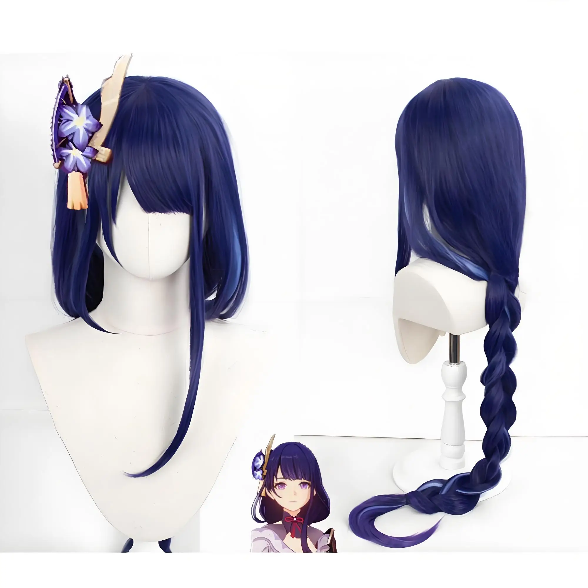 

Heat Resistant fiber wigs Cosplay Wig for Genshin Impact Raiden Shogun