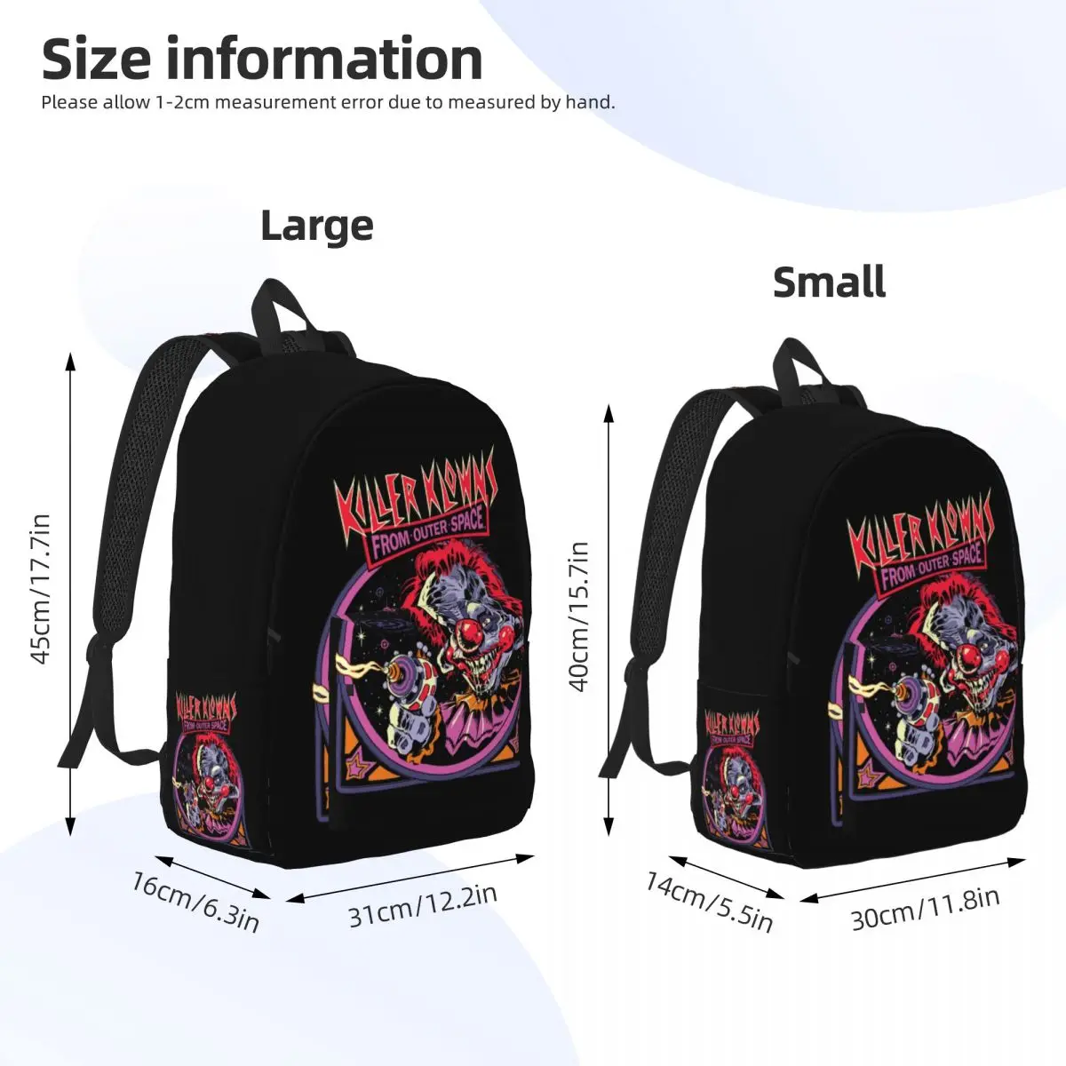 Killer Klowns From Outer Space Cool Backpack Lightweight Student Hiking Travel Daypack for Men Women Laptop Canvas Bags