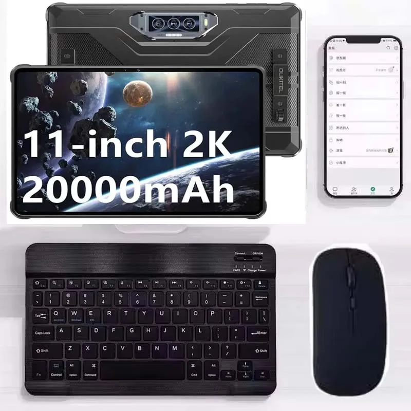 

with Bluetooth Keyboard Mouse for Oukitel RT8 RT7 RT6 RT3 Pro Plus 78Key Rechargeable Wireless 10inch Keyboard Mice Set Combo