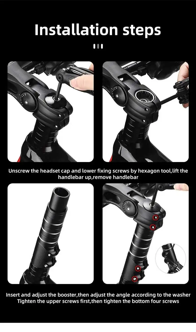 ENLEE Fahrradgabel Vorbau Höhe Extender Lenker Rise Up Adapter Aluminiumlegierung Höhe Spacer Fahrradzubehör 210 mm 28,6 mm – Detail 9
