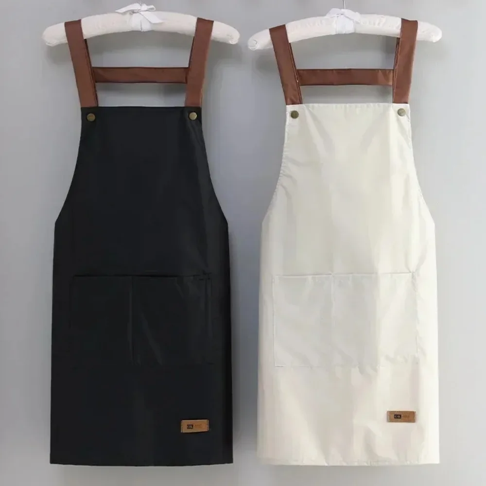 1PC Waterproof Oil Resistant Kitchen Apron Adult Cooking Work Clothes Household Fashion Dirt Resistant Accessories Women Aprons